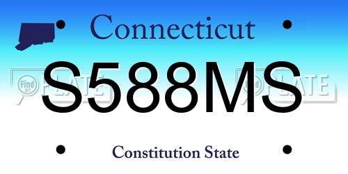 S588MS Connecticut License Plate