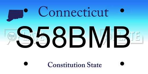 S58BMB Connecticut License Plate