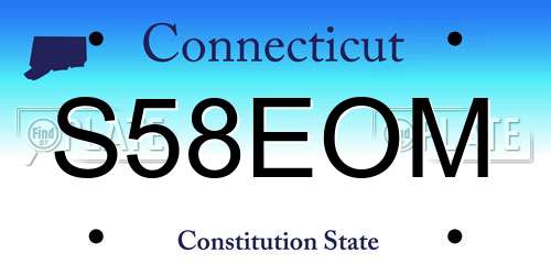 S58EOM Connecticut License Plate
