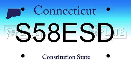 S58ESD Connecticut License Plate