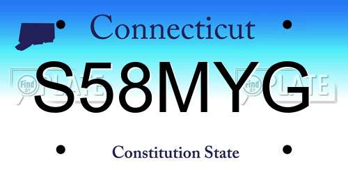 S58MYG Connecticut License Plate