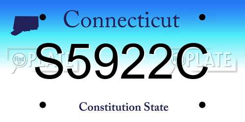 S5922C Connecticut License Plate