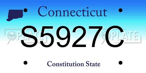 S5927C Connecticut License Plate