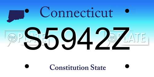 S5942Z Connecticut License Plate