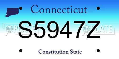 S5947Z Connecticut License Plate