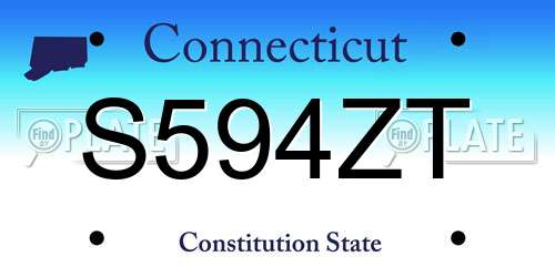 S594ZT Connecticut License Plate