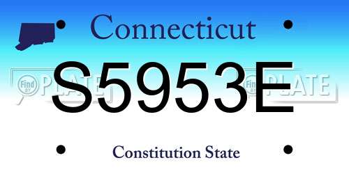 S5953E Connecticut License Plate