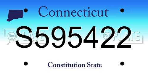 S595422 Connecticut License Plate