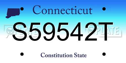 S59542T Connecticut License Plate