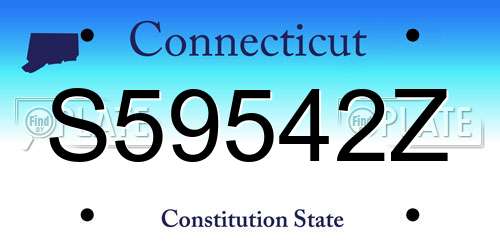 S59542Z Connecticut License Plate