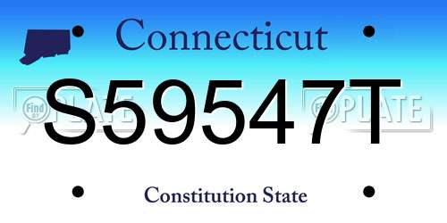 S59547T Connecticut License Plate