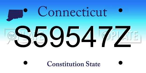 S59547Z Connecticut License Plate