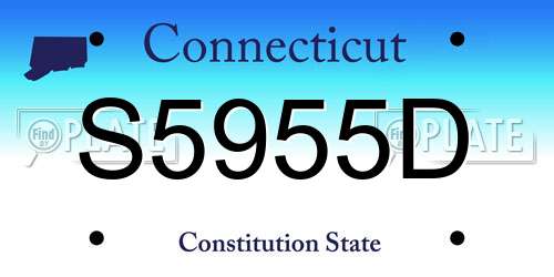 S5955D Connecticut License Plate