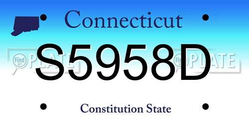 S5958D Connecticut License Plate