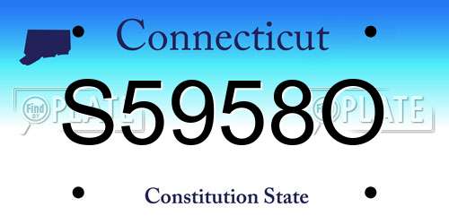 S5958O Connecticut License Plate