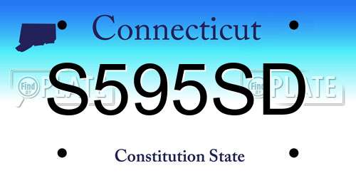 S595SD Connecticut License Plate