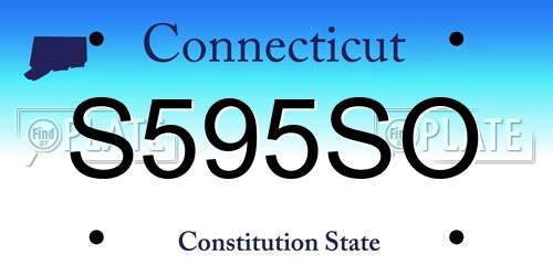 S595SO Connecticut License Plate