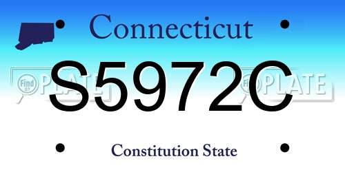 S5972C Connecticut License Plate