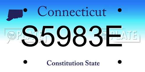 S5983E Connecticut License Plate