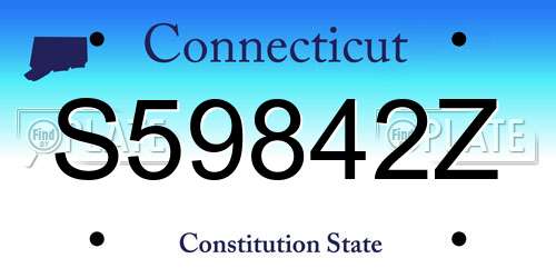 S59842Z Connecticut License Plate