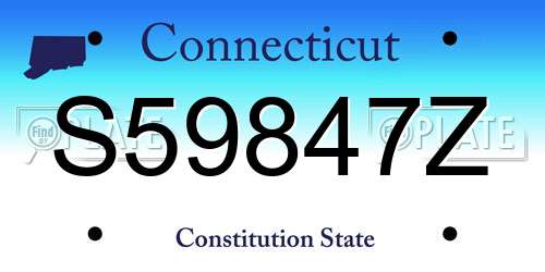 S59847Z Connecticut License Plate