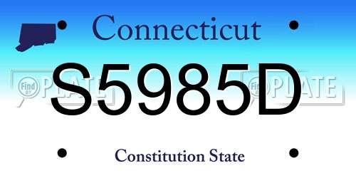 S5985D Connecticut License Plate