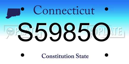 S5985O Connecticut License Plate