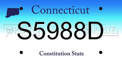 S5988D Connecticut License Plate