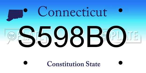 S598BO Connecticut License Plate