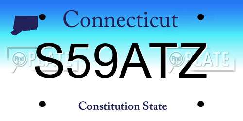 S59ATZ Connecticut License Plate