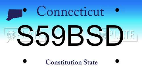S59BSD Connecticut License Plate