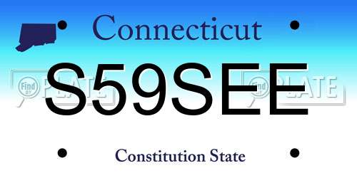 S59SEE Connecticut License Plate