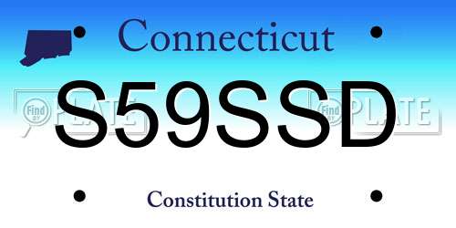 S59SSD Connecticut License Plate