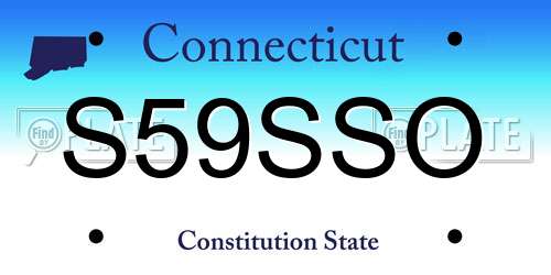 S59SSO Connecticut License Plate