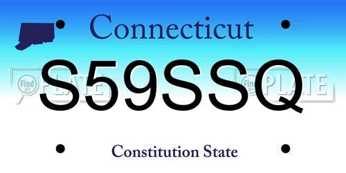 S59SSQ Connecticut License Plate