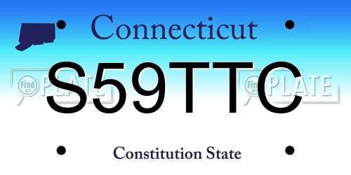 S59TTC Connecticut License Plate