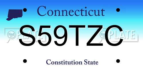 S59TZC Connecticut License Plate