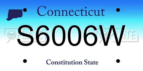 S6006W Connecticut License Plate