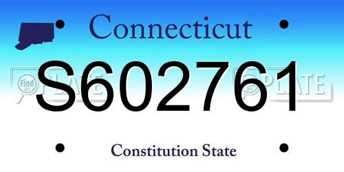 S602761 Connecticut License Plate
