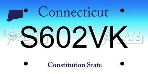 S602VK Connecticut License Plate