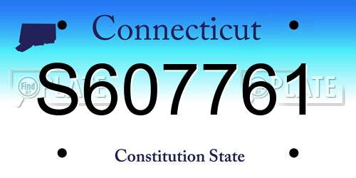 S607761 Connecticut License Plate