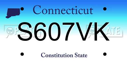 S607VK Connecticut License Plate