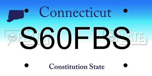 S60FBS Connecticut License Plate