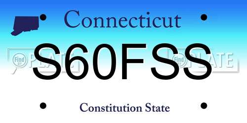 S60FSS Connecticut License Plate