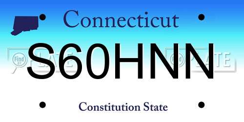 S60HNN Connecticut License Plate