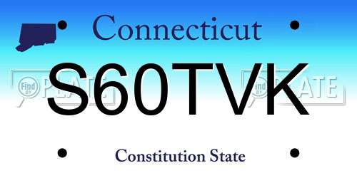 S60TVK Connecticut License Plate