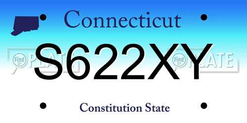 S622XY Connecticut License Plate