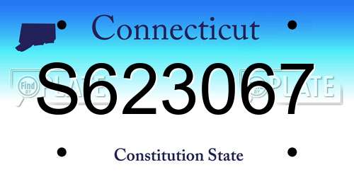 S623067 Connecticut License Plate