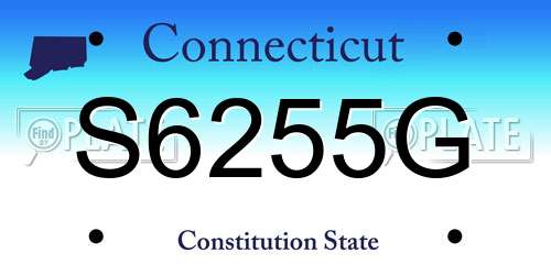 S6255G Connecticut License Plate