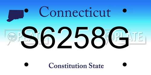 S6258G Connecticut License Plate